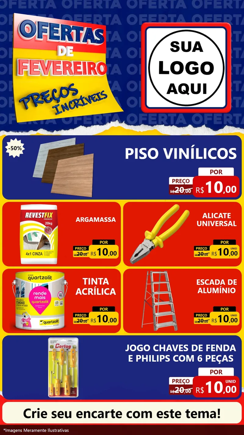 Modelo de TV para TV Vertical com o tema Ofertas de Fevereiro - Preços Incríveis para Material para Construção