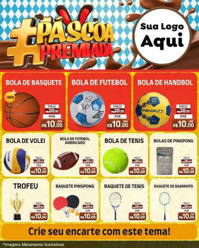 Modelo de Rede Social para Feed Instagram com o tema Páscoa Premiada para Artigos Esportivos