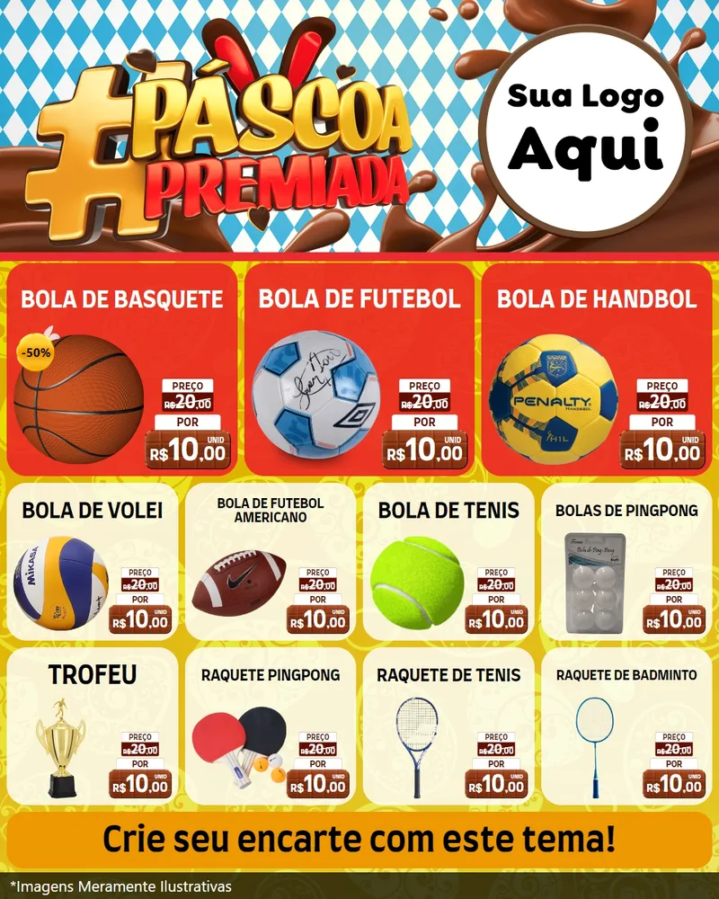 Modelo de Rede Social para Feed Instagram com o tema Páscoa Premiada para Artigos Esportivos