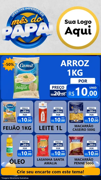 Modelo de Rede Social para Stories com o tema Ofertas Imperdíveis Mês Do Papai para Supermercado