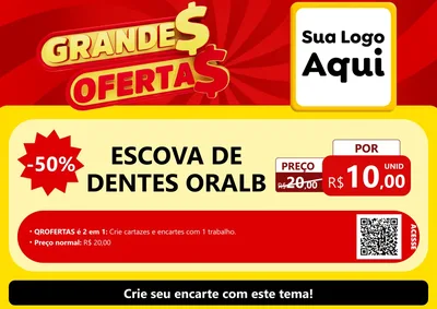 Modelo de Cartaz para Cartaz A4 Horizontal com o tema Grandes Ofertas para Higiene Pessoal