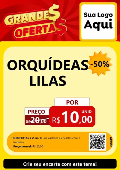 Modelo de Cartaz para Cartaz A4 Vertical com o tema Grandes Ofertas para Floricultura e jardim