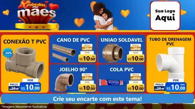 Modelo de TV para TV Horizontal com o tema Mês das Mães para Tubos e conexões