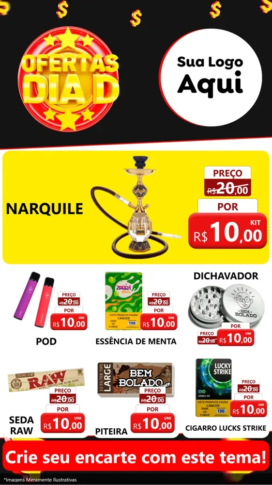 Modelo de Rede Social para Stories com o tema Dia D para Tabacaria