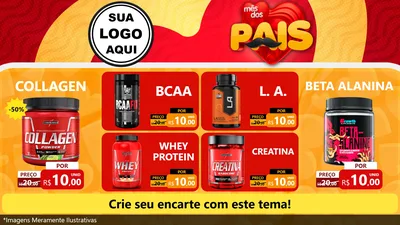 Modelo de TV para TV Horizontal com o tema Mês Dos Pais para Suplementos alimentares