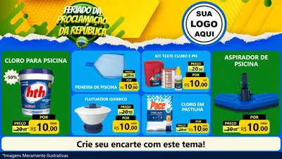 Modelo de TV para TV Horizontal com o tema Feriado da Proclamação da República para Produtos para Piscina