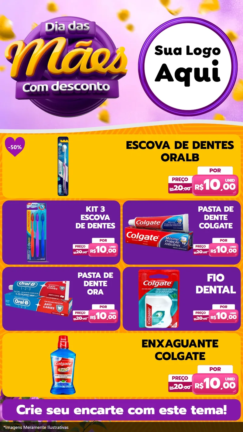 Modelo de TV para TV Vertical com o tema Dia das Mães com Desconto para Higiene Pessoal