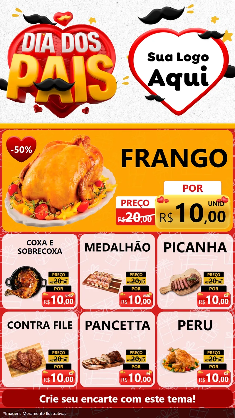 Modelo de Rede Social para Stories com o tema Dia dos Pais para Assados