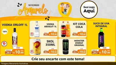Modelo de TV para TV Horizontal com o tema Setembro Amarelo para Distribuidora de bebidas