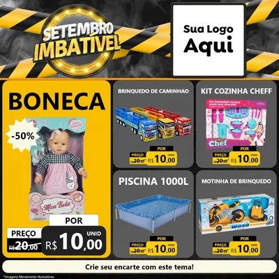 Modelo de Rede Social para Feed Facebook com o tema Setembro Imbatível para Brinquedos