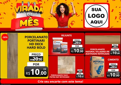 Modelo de Encarte para Encarte A4 Horizontal com o tema Virada de Mês para Pisos e revestimentos