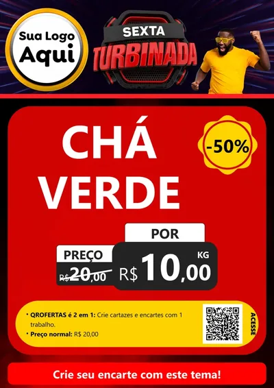 Modelo de Cartaz para Cartaz A4 Vertical com o tema Sexta Turbinada para Produtos Naturais