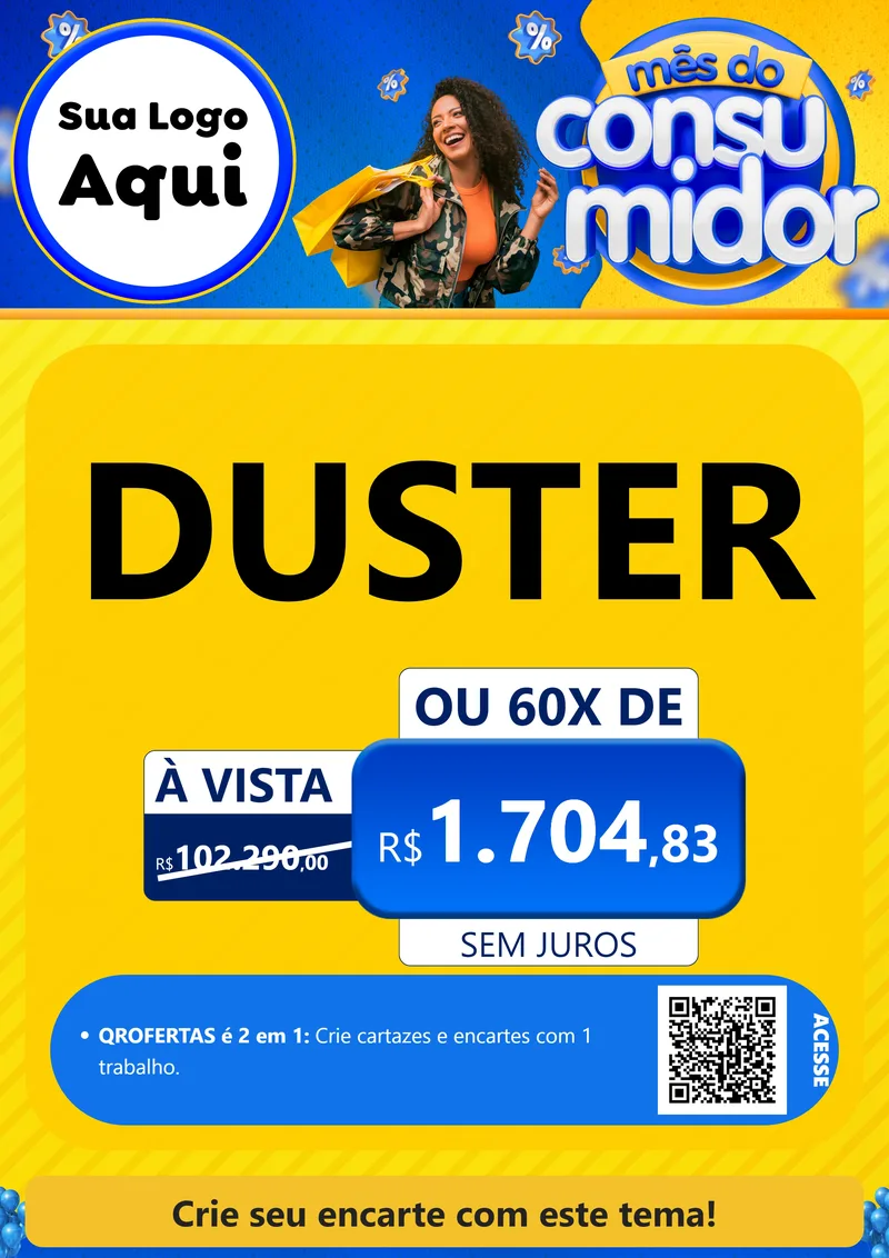 Modelo de Cartaz para Cartaz A4 Vertical com o tema Mês do Consumidor para Concessionaria de Carros
