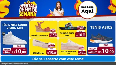 Modelo de TV para TV Horizontal com o tema Ofertaço de Fim de Semana para Calçados