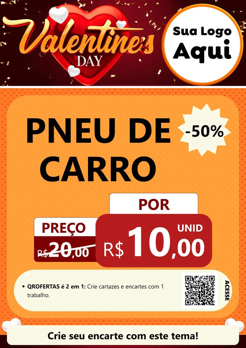 Modelo de Cartaz para Cartaz A4 Vertical com o tema Valentine's Day para Auto peças