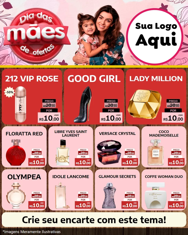 Modelo de Rede Social para Feed Instagram com o tema Dia Das Mães De Ofertas para Perfumes