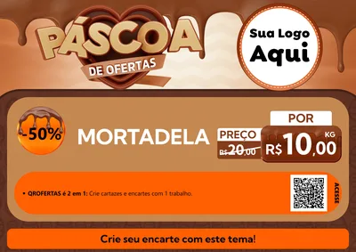 Modelo de Cartaz para Cartaz A4 Horizontal com o tema Páscoa de Ofertas para Frios e Laticínios