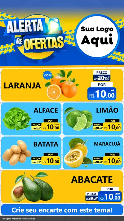 Modelo de TV para TV Vertical com o tema Alerta de Ofertas para Hortifrúti
