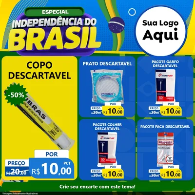 Modelo de Rede Social para Feed Facebook com o tema Especial Independência do Brasil para Embalagens