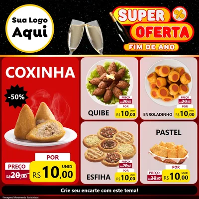Modelo de Rede Social para Feed Facebook com o tema Super Oferta Fim de Ano para Salgadaria