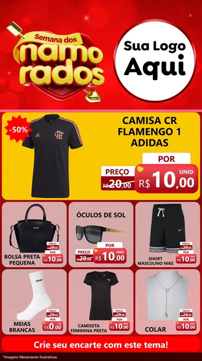 Modelo de Rede Social para Stories com o tema Semana dos namorados para Roupas e acessórios