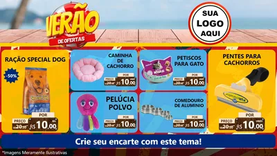 Modelo de TV para TV Horizontal com o tema Verão de Ofertas para Pet Shop
