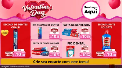 Modelo de TV para TV Horizontal com o tema Valentine's Day para Higiene Pessoal