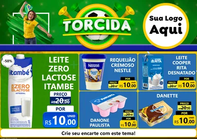 Modelo de Encarte para Encarte A4 Horizontal com o tema Torcida para Frios e Laticínios