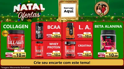 Modelo de TV para TV Horizontal com o tema Natal de Ofertas para Suplementos alimentares