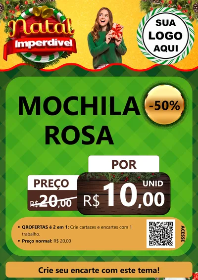 Modelo de Cartaz para Cartaz A4 Vertical com o tema Natal Imperdível para Papelaria