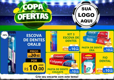 Modelo de Encarte para Encarte A4 Horizontal com o tema Copa de Ofertas para Higiene Pessoal