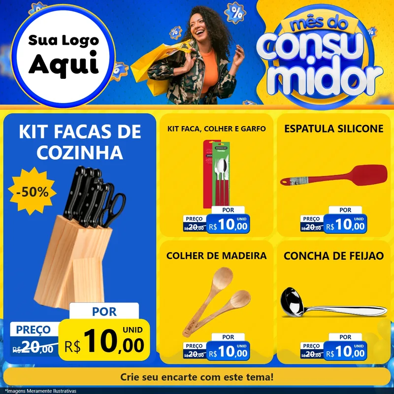 Modelo de Rede Social para Feed Facebook com o tema Mês do Consumidor para Utilidades Domésticas