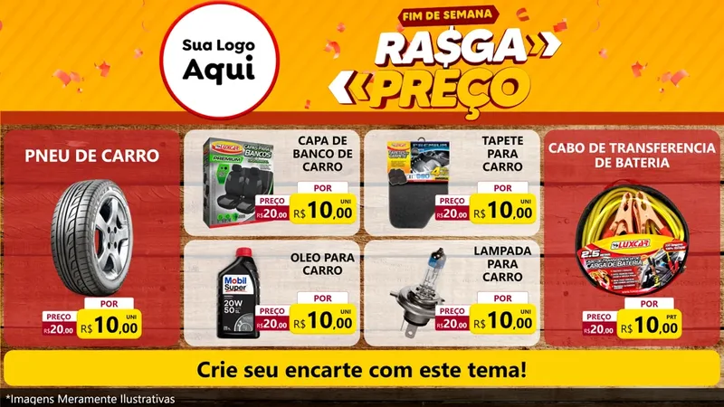 Modelo de TV para TV Horizontal com o tema Fim de Semana Rasga Preços para Auto peças