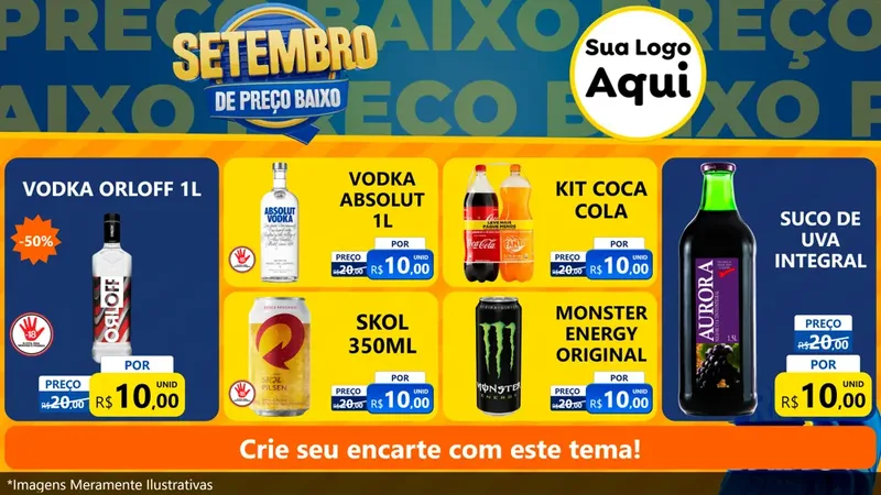Modelo de TV para TV Horizontal com o tema Setembro De Preço Baixo para Distribuidora de bebidas