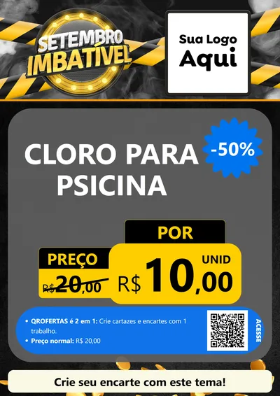 Modelo de Cartaz para Cartaz A4 Vertical com o tema Setembro Imbatível para Produtos para Piscina