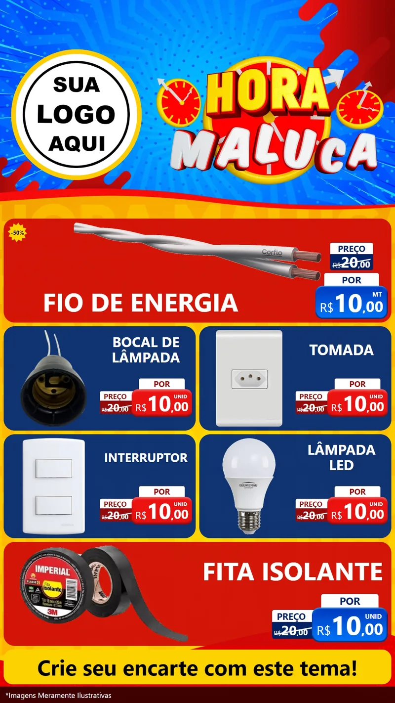 Modelo de TV para TV Vertical com o tema Hora Maluca para Materiais Elétricos