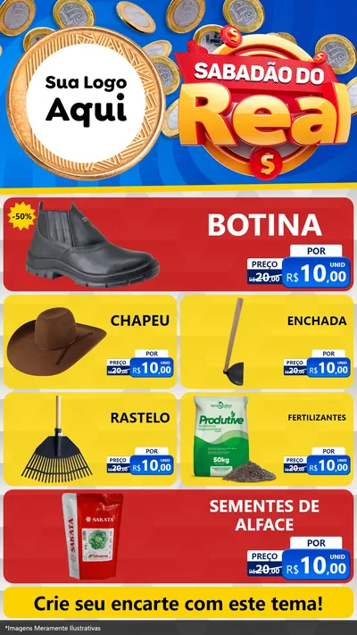 Modelo de TV para TV Vertical com o tema Sabadão do Real para Agropecuária