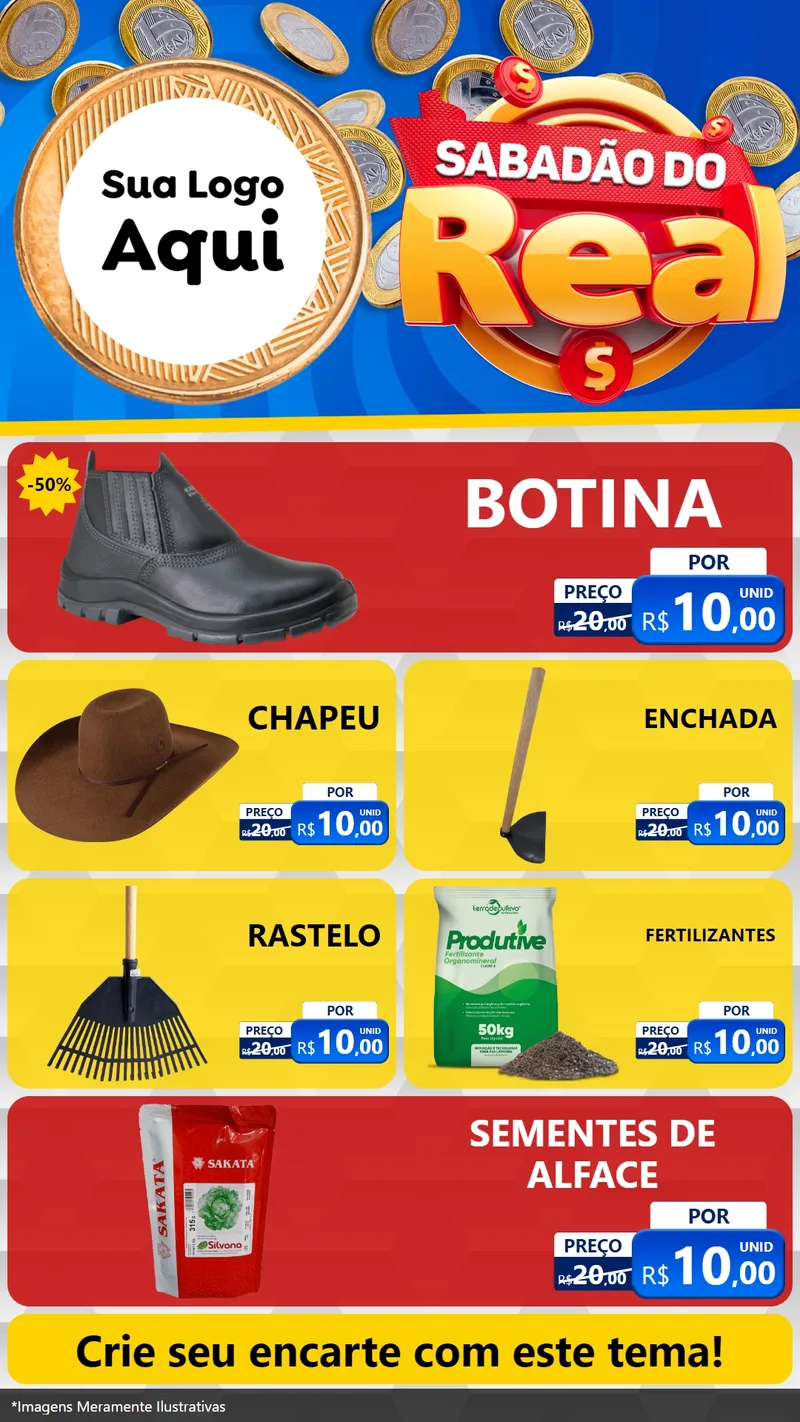 Modelo de TV para TV Vertical com o tema Sabadão do Real para Agropecuária