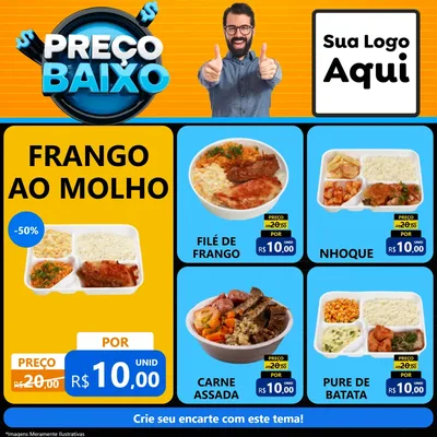 Modelo de Rede Social para Feed Facebook com o tema Preço Baixo para Restaurante