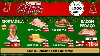 Modelo de TV para TV Horizontal com o tema Ofertas de Natal para Frios e Laticínios