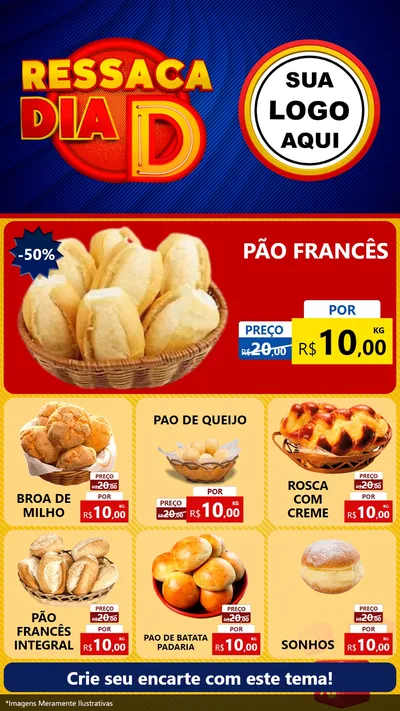 Modelo de Rede Social para Stories com o tema Ressaca Dia D para Padaria