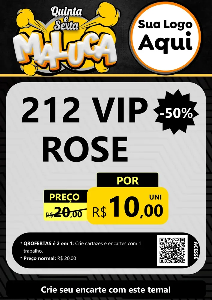 Modelo de Cartaz para Cartaz A4 Vertical com o tema Quinta e Sexta Maluca para Perfumes