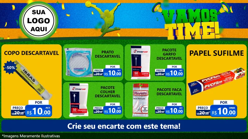 Modelo de TV para TV Horizontal com o tema Vamos Time! para Embalagens