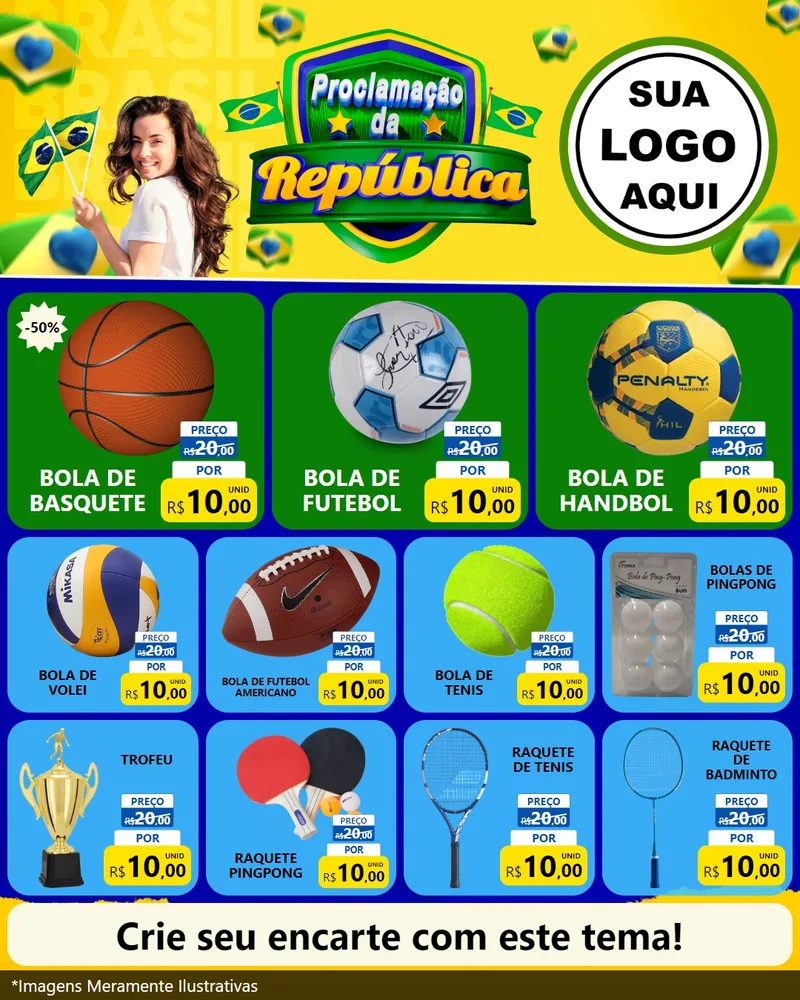 Modelo de Rede Social para Feed Instagram com o tema Proclamação da República para Artigos Esportivos