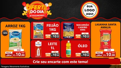 Modelo de TV para TV Horizontal com o tema Oferta do Dia - Só hoje, Aproveite! para Supermercado