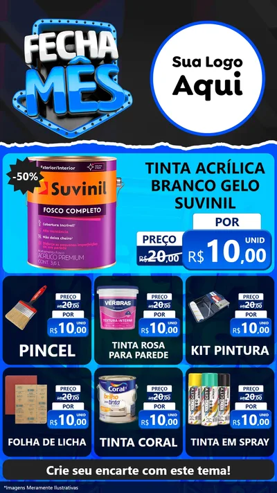 Modelo de Rede Social para Stories com o tema Fecha Mês para Tintas e Ferramentas