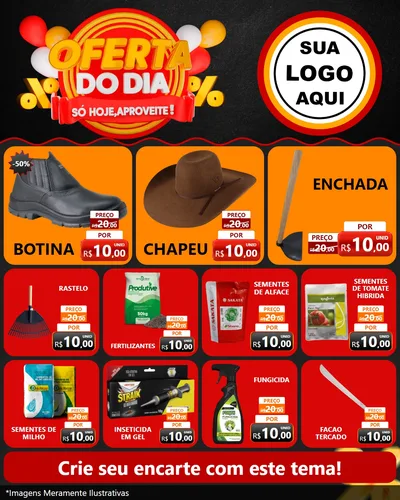 Modelo de Rede Social para Feed Instagram com o tema Oferta do Dia - Só hoje, Aproveite! para Agropecuária