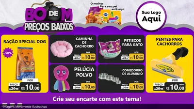 Modelo de TV para TV Horizontal com o tema Boom de Preços Baixos para Pet Shop