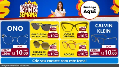 Modelo de TV para TV Horizontal com o tema Ofertaço de Fim de Semana para Óticas