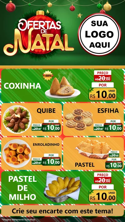 Modelo de TV para TV Vertical com o tema Ofertas de Natal para Salgadaria